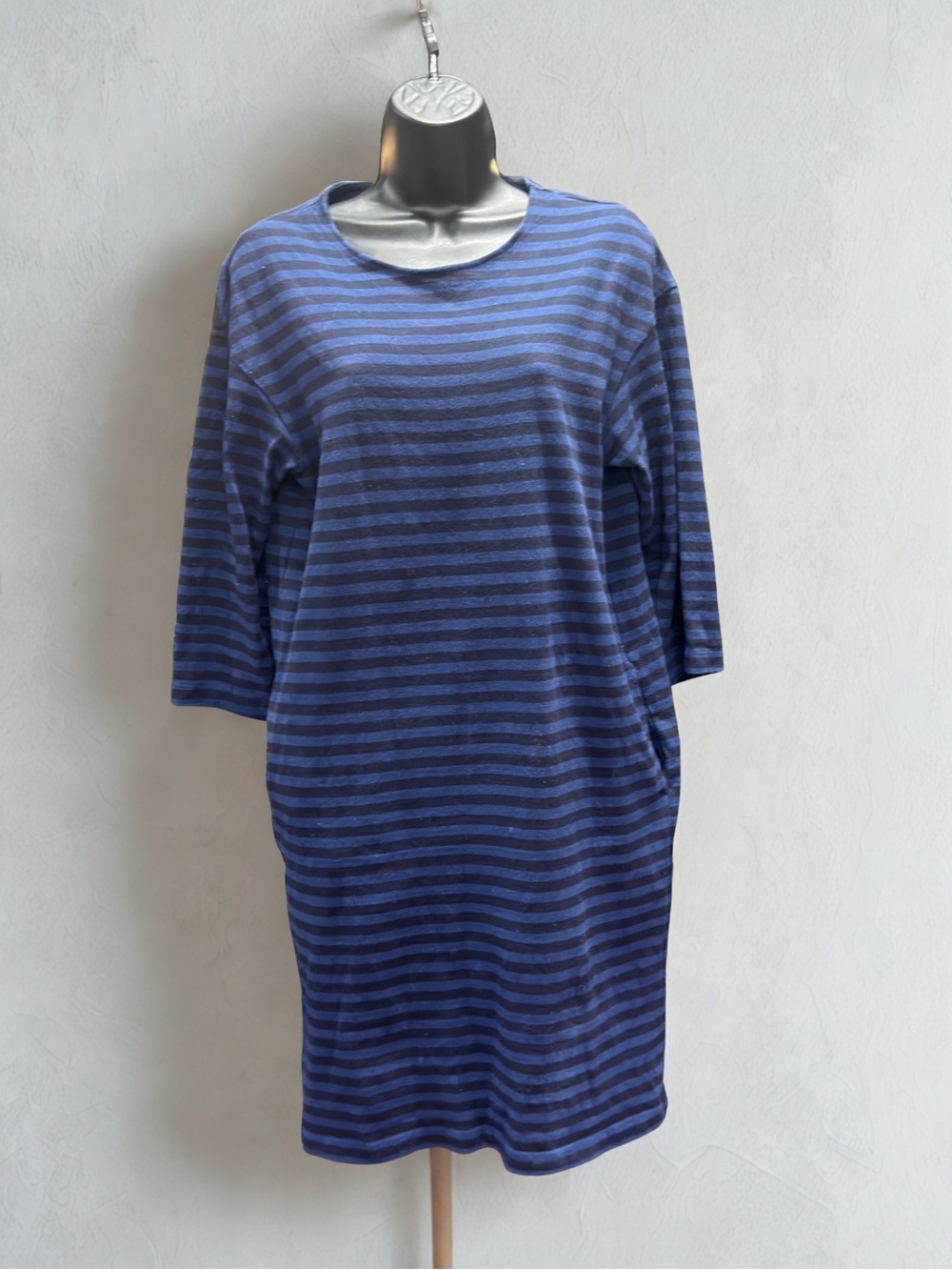 Uniqlo Navy and Blue Striped Shirt Dress